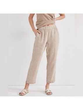 NWOT Haven Well Within Beige 100% Linen Ankle Pants Size XL